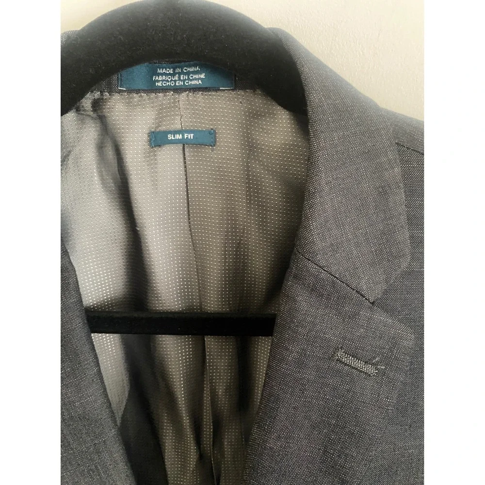 Perry Ellis Men's Slim‎ Fit Dark Gray Textured Blazer Sport Coat
